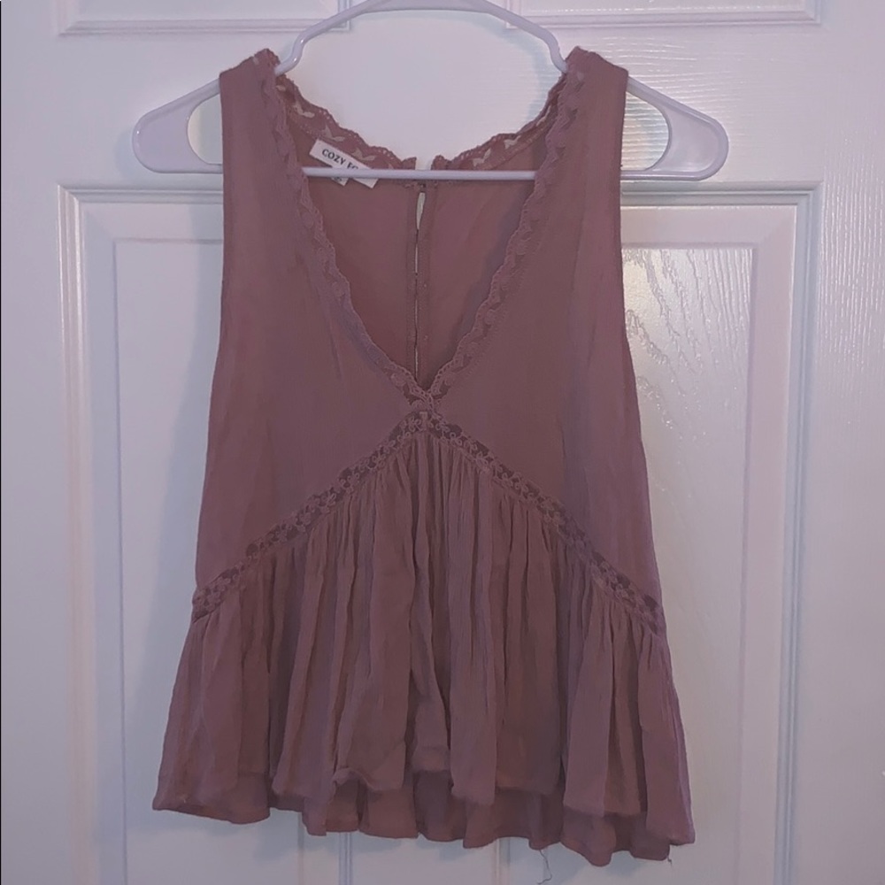 Boho flowy dusty pink tank